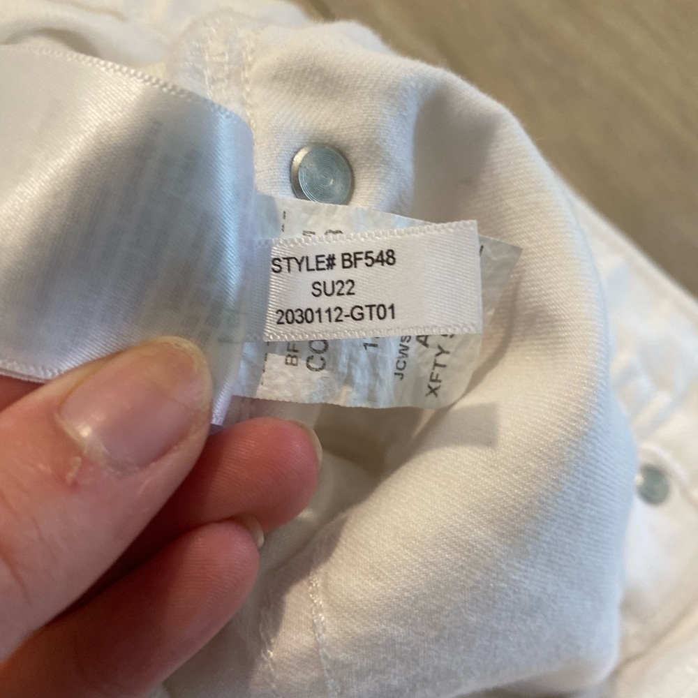J. Crew Slouchy boyfriend jean White with distressing - Picture 7 of 8